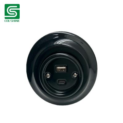 Porcelain USB outlet socket