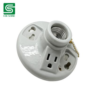 Fabricante del OEM Fireproof Porcelain Lamp Socket E27 Ceramic Ceiling Lamp Base de China