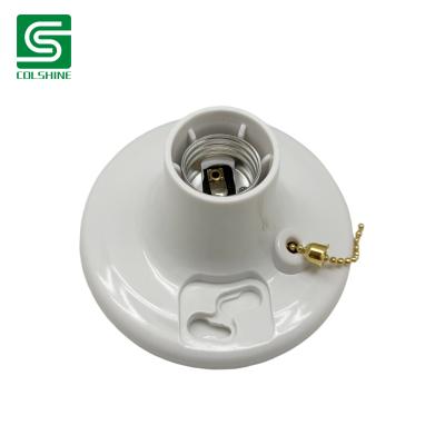 Fabricante del OEM White E26 Round Plastic Base Screw Light Bulb Lamp Socket Holder Electrical Keyless Bulb Fitting de China