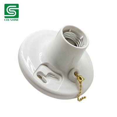Fabricante del OEM Round E27 LED Light Bulb Holder Round Square Fitting Socket Plastic Ceiling Lamp Holder de China