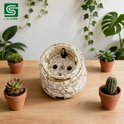 Fabricante del OEM Antique Style Ceramic Socket with Durable Porcelain Construction for Home Decoration and Creative Lighting Installations de China